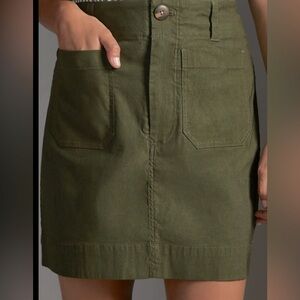 Anthropology Maeve Army Green Skirt‎ Pockets New